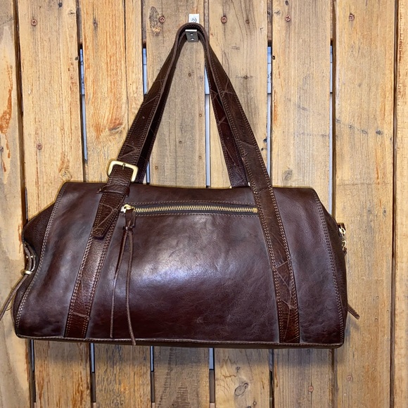Mahari Brown Leather Duffle - Picture 10 of 14